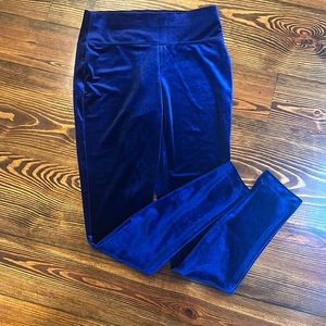 Inc International Concepts Women’s Velvet Non-Seam Skinny Blue Leggings